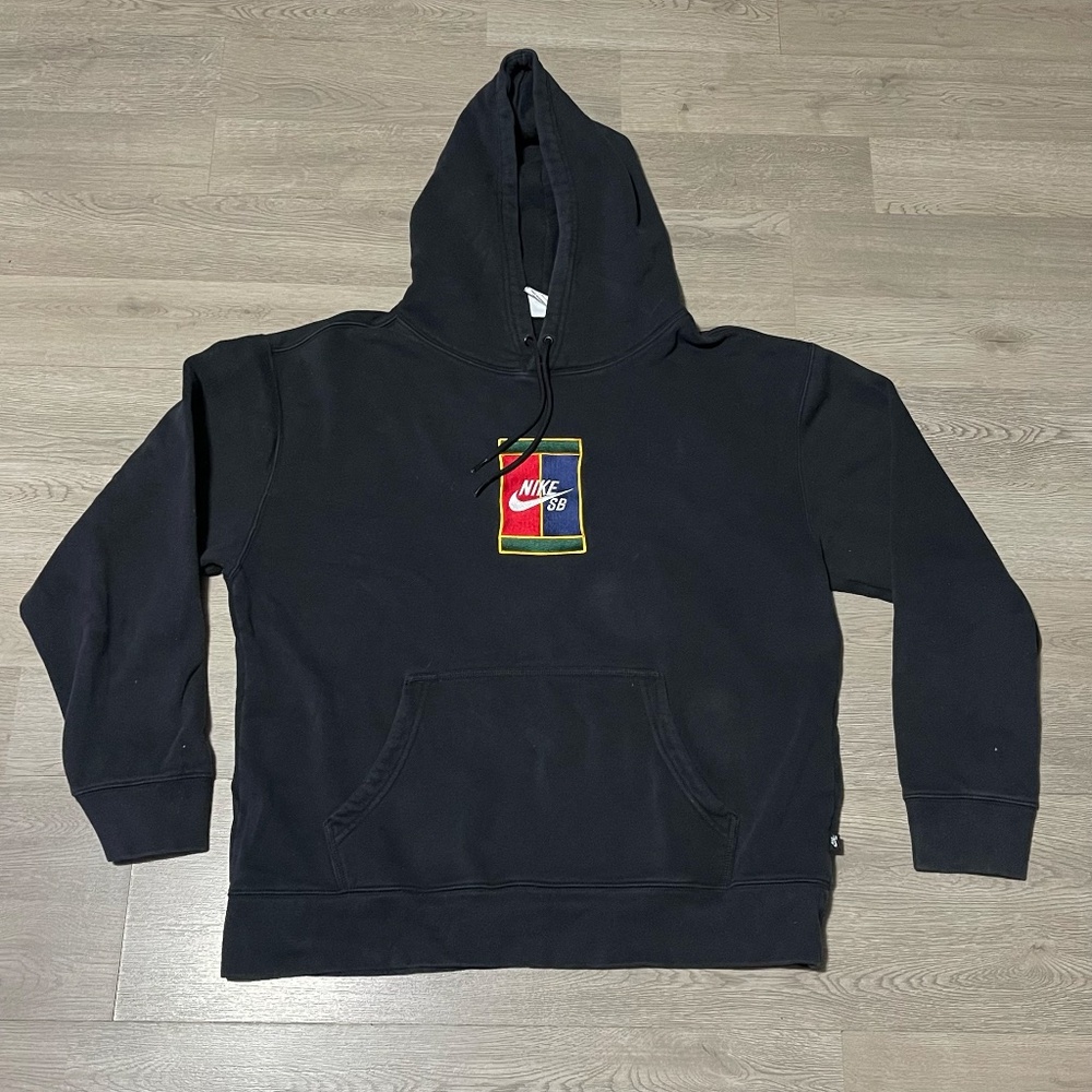 Nike Hoodie Mens Small Black SB Court Tennis Skateboarding Pullover Sweatshirt